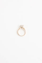 Fine Jewelry 14K Yellow Gold Cubic Zirconia Solitare Ring