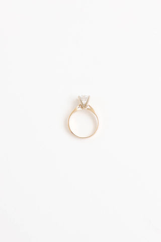 Fine Jewelry 14K Yellow Gold Cubic Zirconia Solitare Ring