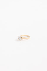 Fine Jewelry 14K Yellow Gold Cubic Zirconia Solitare Ring
