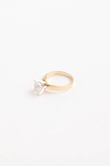 Fine Jewelry 14K Yellow Gold Cubic Zirconia Solitare Ring