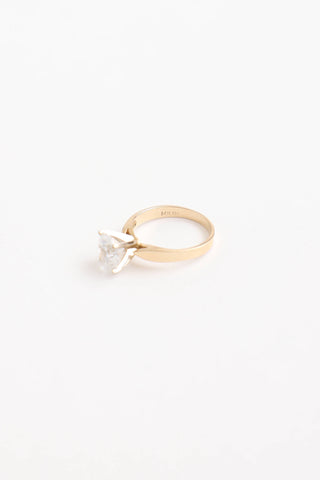 Fine Jewelry 14K Yellow Gold Cubic Zirconia Solitare Ring