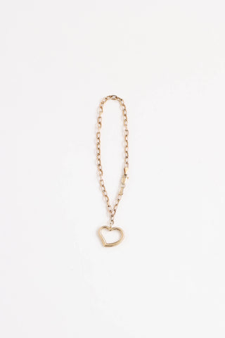 Fine Jewelry 14K Yellow Gold Heart Charm Bracelet