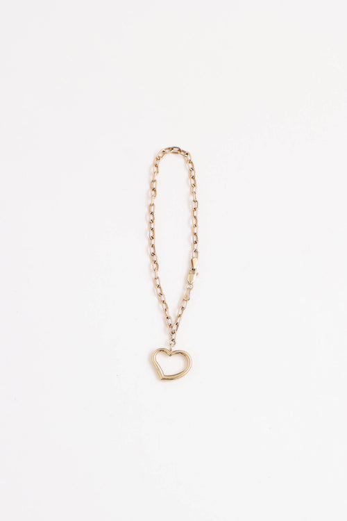 Fine Jewelry 14K Yellow Gold Heart Charm Bracelet
