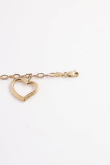 Fine Jewelry 14K Yellow Gold Heart Charm Bracelet