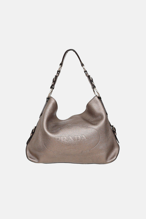 Prada Metallic Vitello Daino Canapa Bag