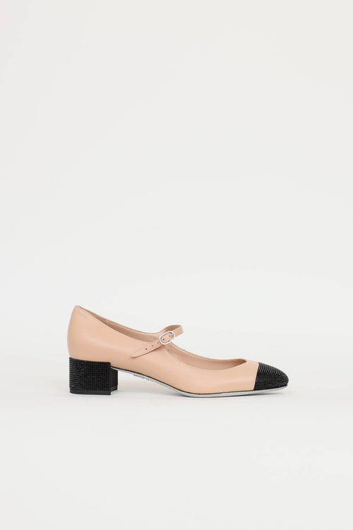 Rene Caovilla Rhinestone Mary Jane Heels