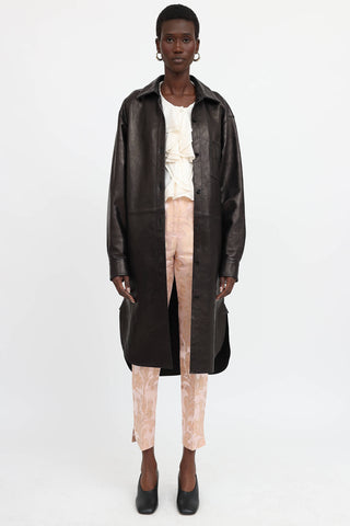 Dries Van Noten Long Leather Jacket