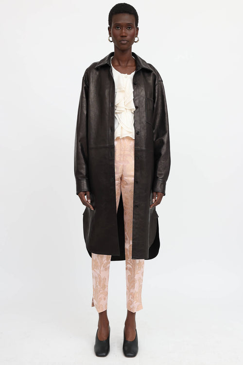 Dries Van Noten Long Leather Jacket