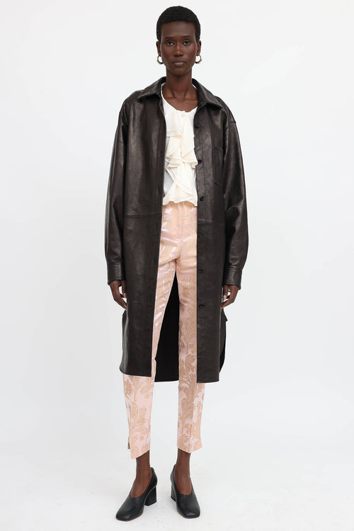 Dries Van Noten Long Leather Jacket