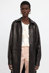 Dries Van Noten Long Leather Jacket