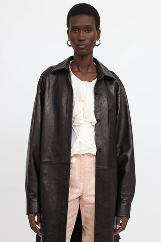 Dries Van Noten Long Leather Jacket