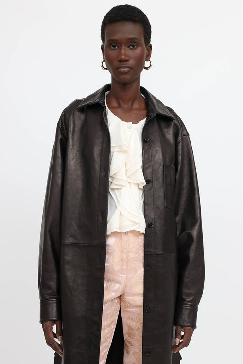 Dries Van Noten Long Leather Jacket