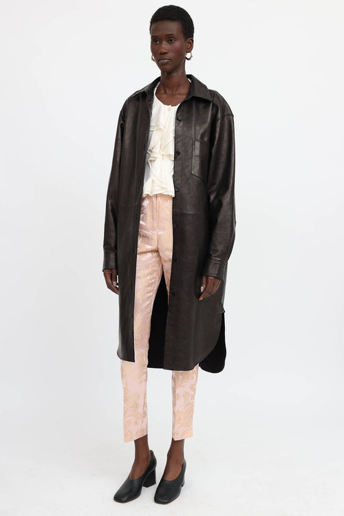 Dries Van Noten Long Leather Jacket