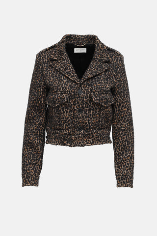 Saint Laurent Knit Print Moto Jacket