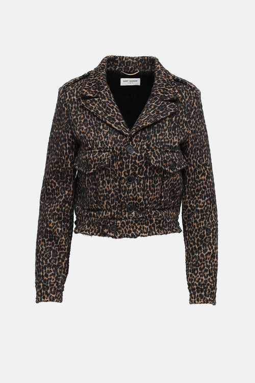 Saint Laurent Knit Print Moto Jacket