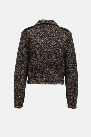 Saint Laurent Knit Print Moto Jacket