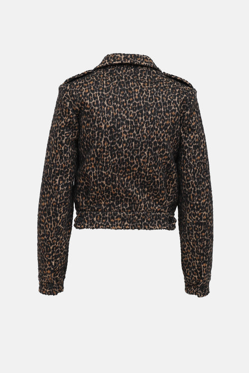 Saint Laurent Knit Print Moto Jacket