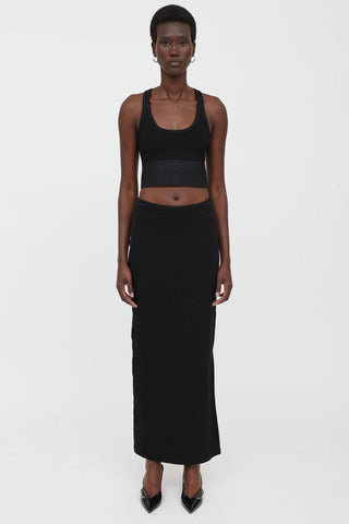 Ribbed Side Slit Skirt