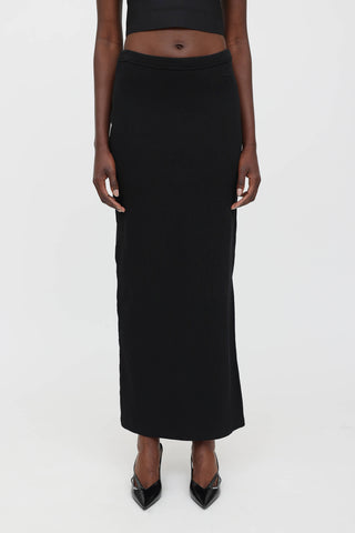 Ribbed Side Slit Skirt