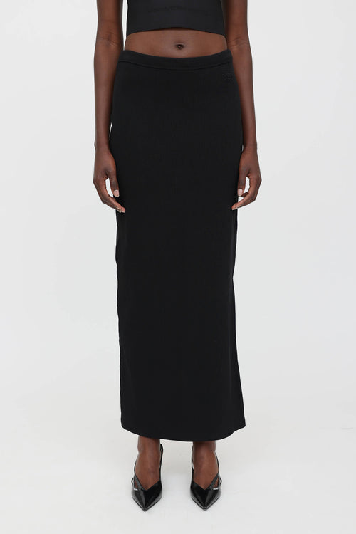 Ribbed Side Slit Skirt