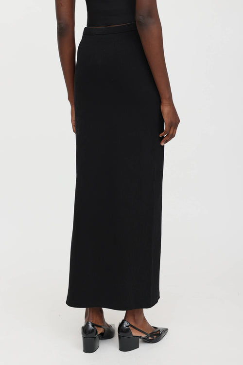 Ribbed Side Slit Skirt