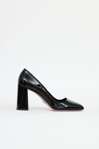Prada Patent Square Toe  Pumps