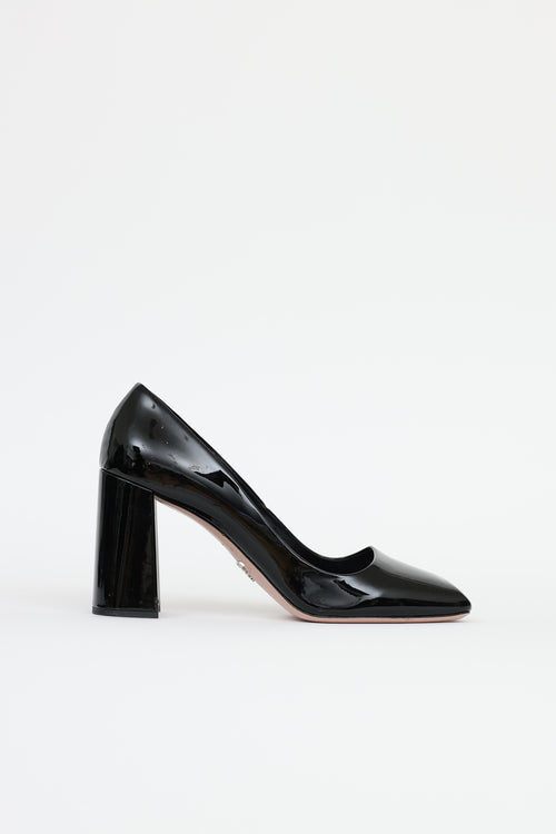 Prada Patent Square Toe  Pumps