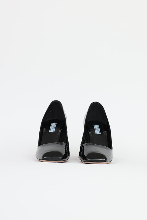 Prada Patent Square Toe  Pumps
