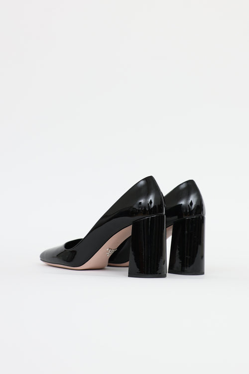 Prada Patent Square Toe  Pumps