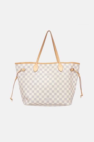 Louis Vuitton 2010 Damier Azure Neverfull MM Tote Bag