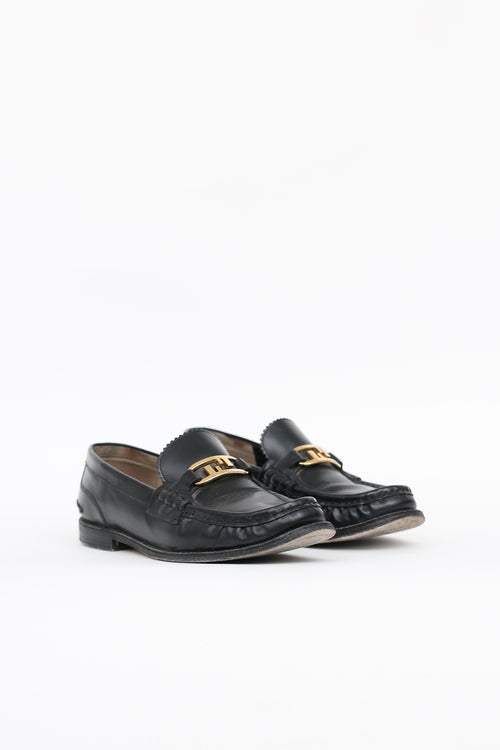 Fendi Leather Baguette Loafer