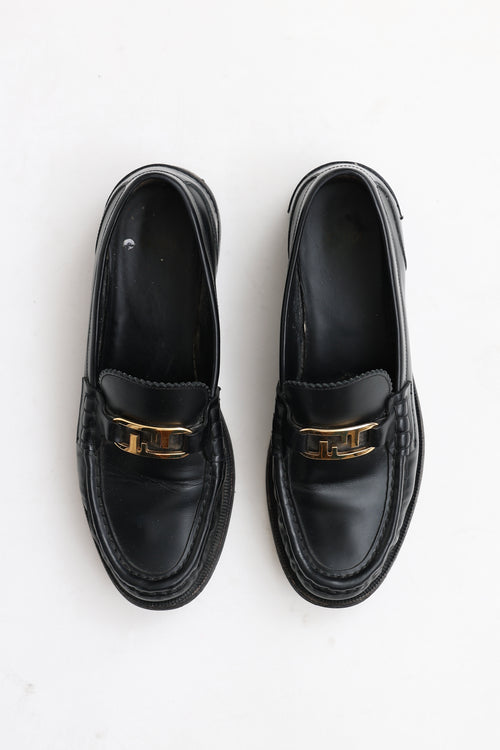 Fendi Leather Baguette Loafer