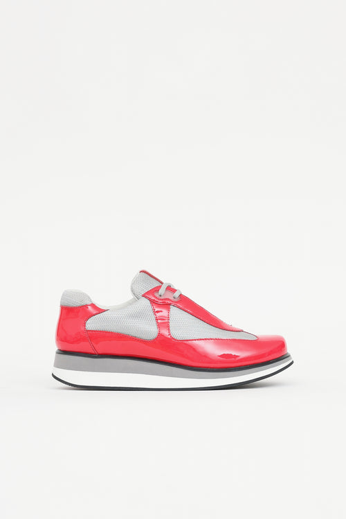 Prada Sport Patent & Mesh Sneaker