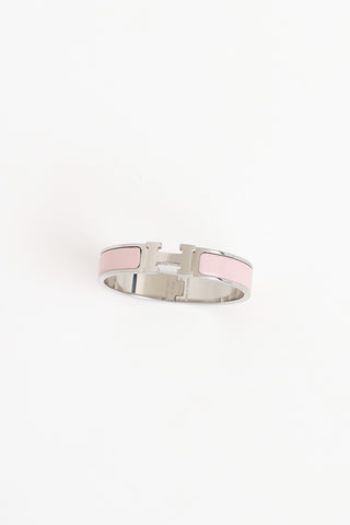 Hermès Palladium Narrow Clic H Bracelet