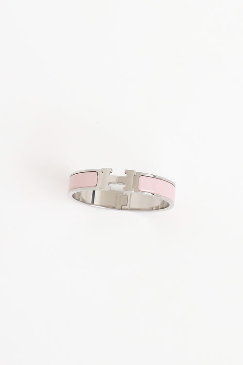 Hermès Palladium Narrow Clic H Bracelet