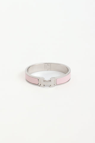 Hermès Palladium Narrow Clic H Bracelet