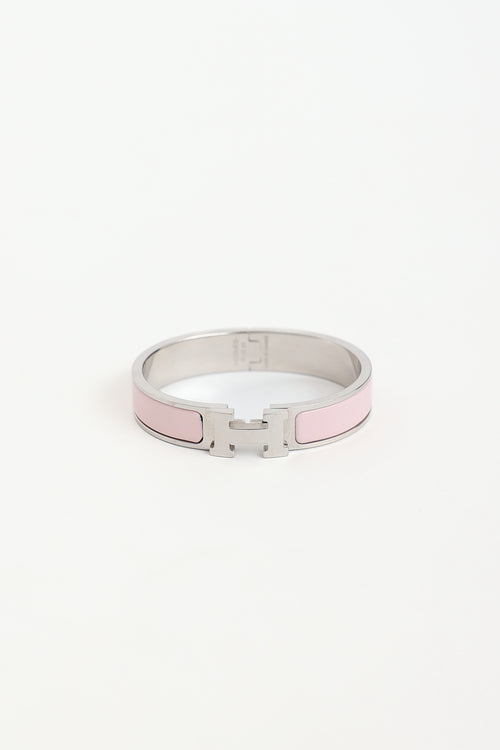 Hermès Palladium Narrow Clic H Bracelet