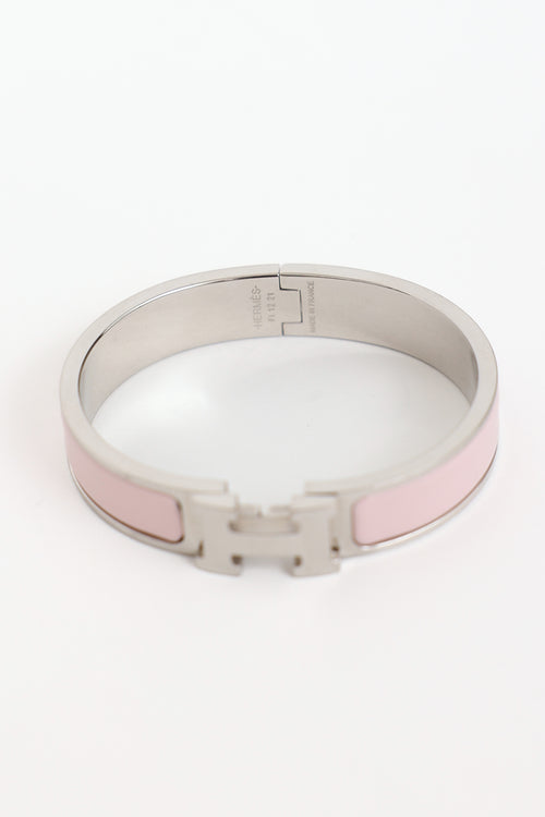 Hermès Palladium Narrow Clic H Bracelet