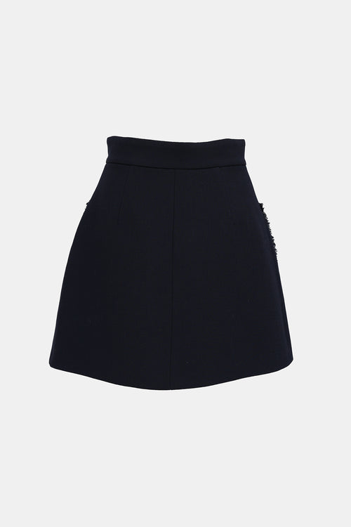 Miu Miu 2015 Wool Button  Skirt