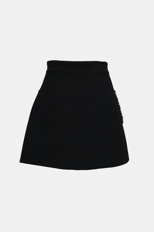Miu Miu 2015 Wool Button  Skirt