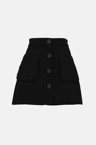 Miu Miu 2015 Wool Button  Skirt