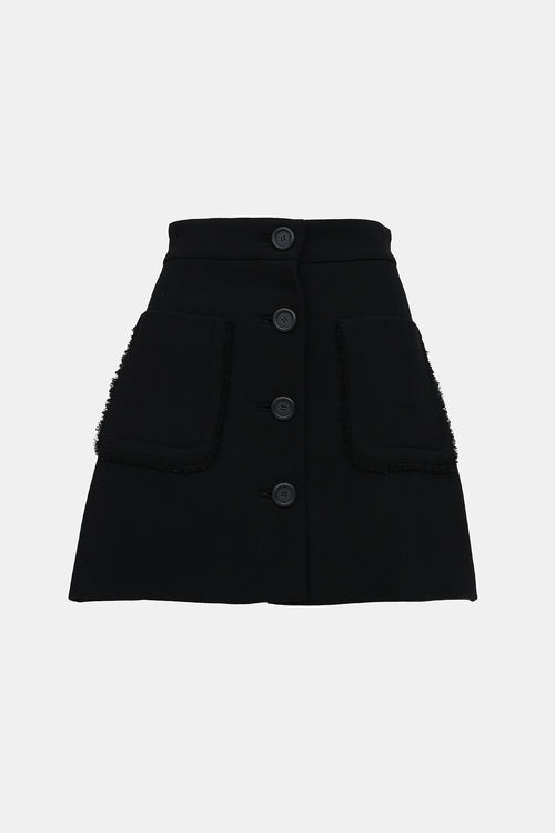 Miu Miu 2015 Wool Button  Skirt