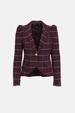 Smythe Plaid Puffed Blazer