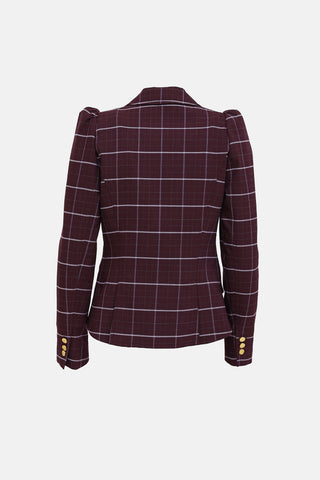 Smythe Plaid Puffed Blazer