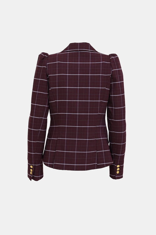 Smythe Plaid Puffed Blazer