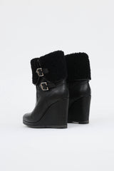Dior Shearling Wedge Boot