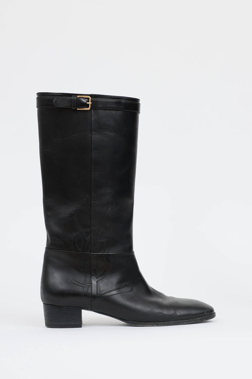 Saint Laurent Embroidered Riding Boot