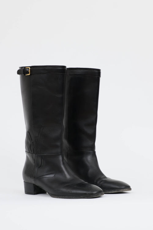 Saint Laurent Embroidered Riding Boot