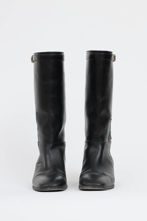 Saint Laurent Embroidered Riding Boot