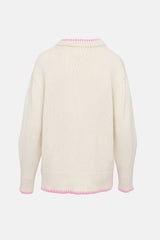 Lisa Yang Blanket Stitch Trim Knit Sweater